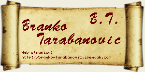 Branko Tarabanović vizit kartica
